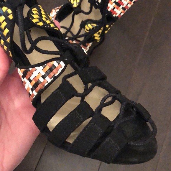 NEW Zara Multicolour Strappy Heels - Picture 5 of 10